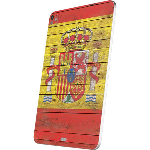 Spain Flag Dark Wood iPad Pro 13in M4 (2024) Skin